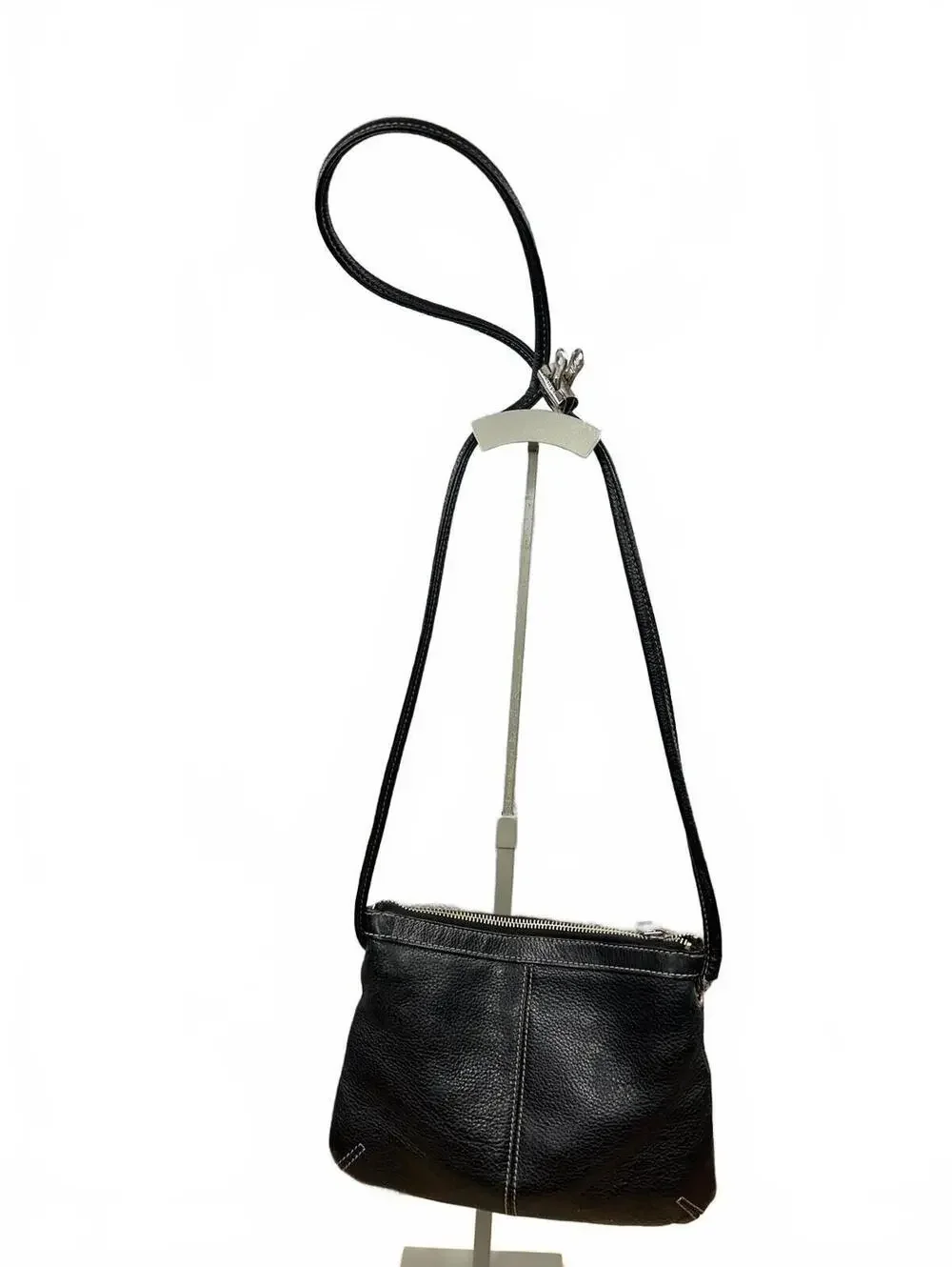 Tignanello Vintage Black Leather Crossbody Bag Y2K Mini Shoulder Purse - Picture 3 of 8